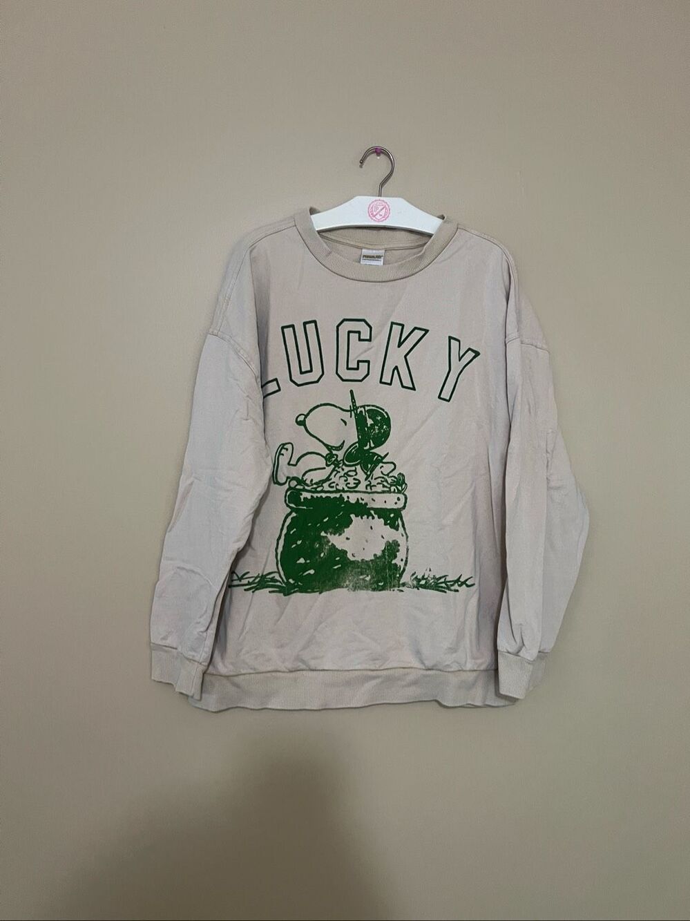 Peanuts Lucky Crewneck Sweatshirt Womans Size Large